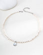 S925 Sterling Silver Natural Pearl Necklace — Oriental Lucky Gourd, Tiger Eye & Shell | D0749