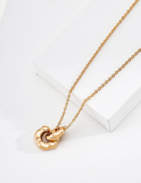 S925 Sterling Silver Chain Necklace — Vintage Gold & Platinum | D0766