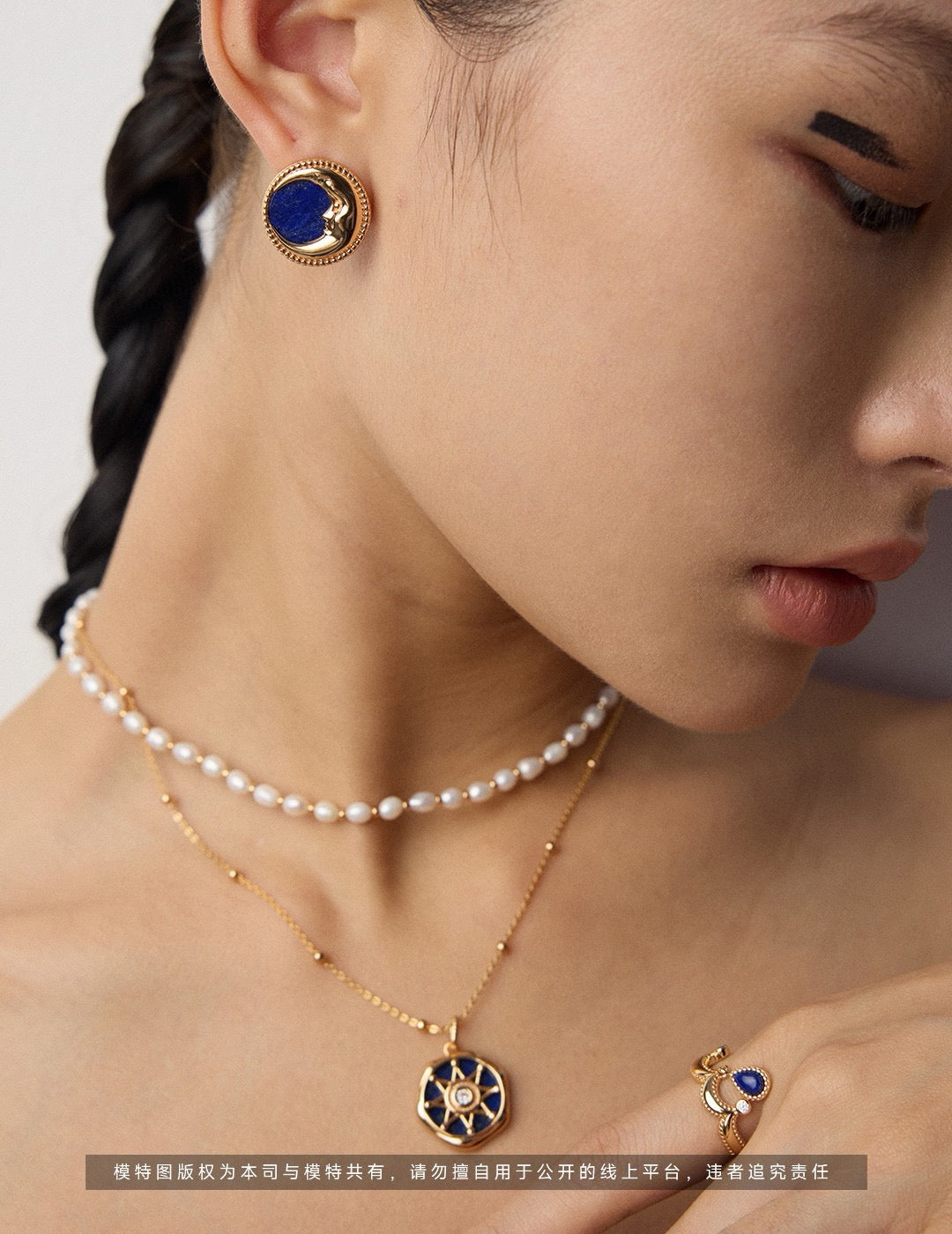 S925 Silver Vintage Lapis Lazuli Earrings · Antique Gold · Natural Gemstone