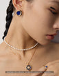 S925 Silver Vintage Lapis Lazuli Earrings · Antique Gold · Natural Gemstone