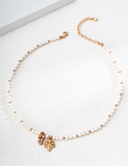 S925 Sterling Silver Natural Pearl Pendant Necklace