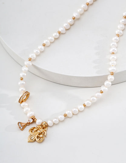 S925 Sterling Silver Natural Pearl Pendant Necklace