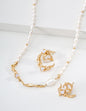 S925 Sterling Silver Liquid Flow Pearl & Opal Necklace — Vintage Gold | D0765-2