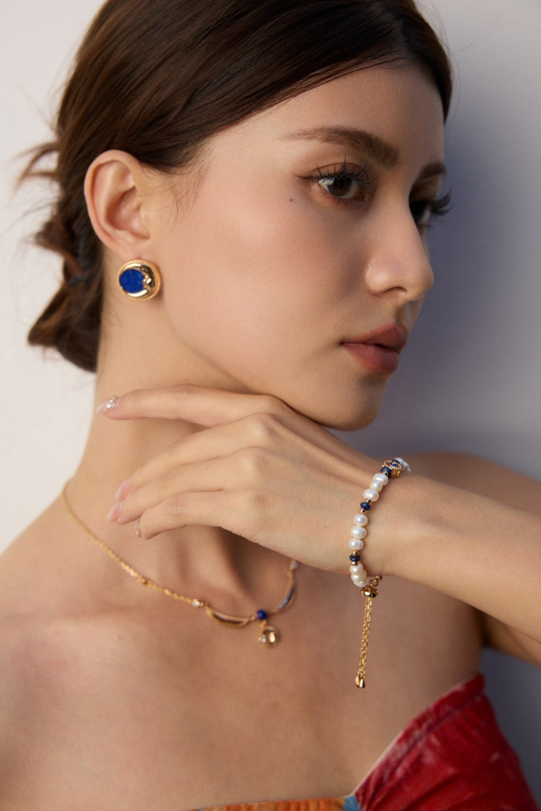 S925 Silver Vintage Lapis Lazuli Earrings · Antique Gold · Natural Gemstone